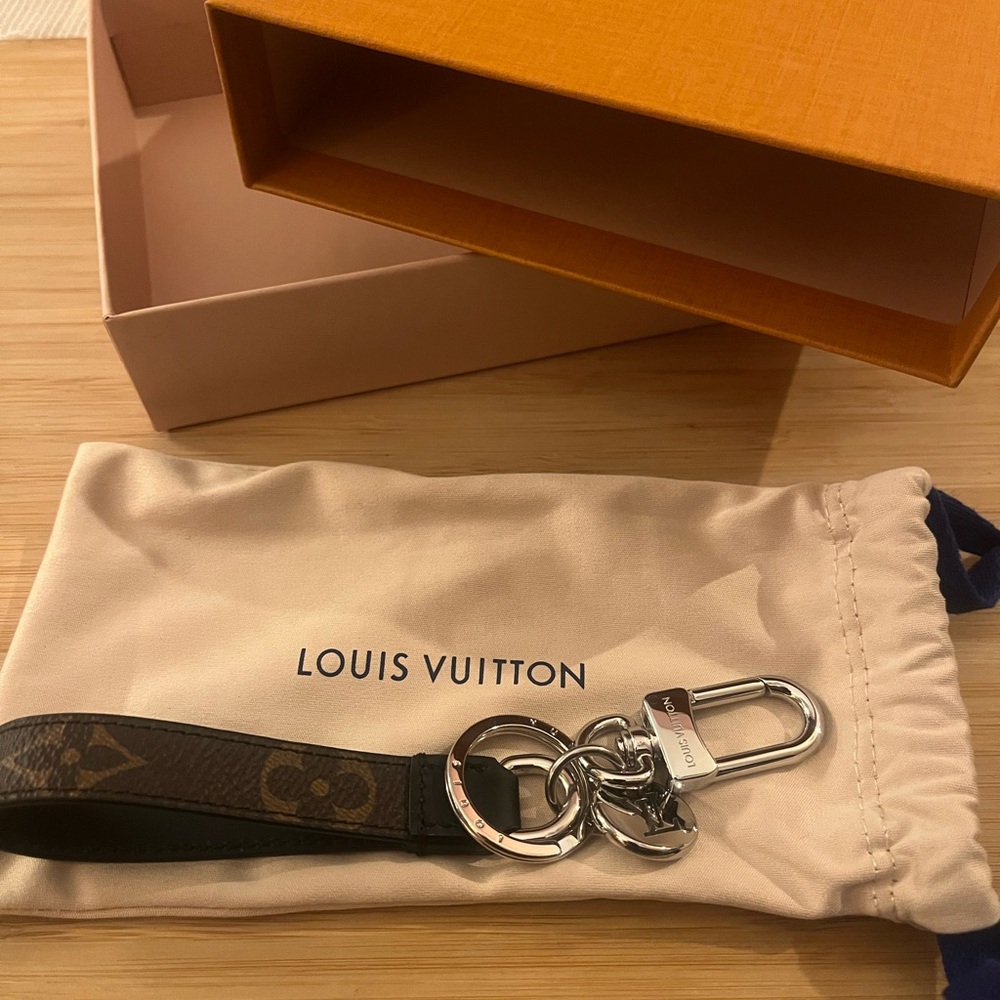 Louis Vuitton Brown and Silver Keychain